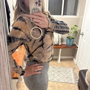 PINK Victoria's Secret Tie-Dye Hoodie - Tan and Black